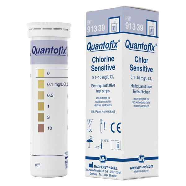 prueba semicuantitativa tiras Sensitive cloro QUANTOFIX