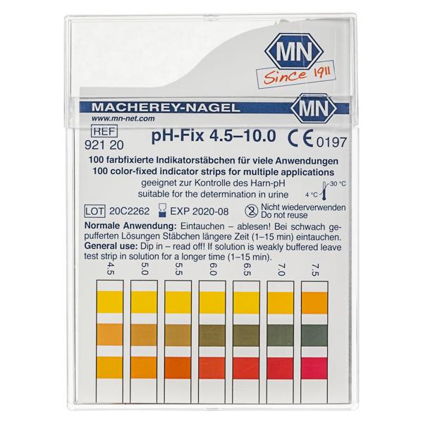 Tiras indicadoras de pH-Fix Rango: 4.5 – 10.0 Macherey Nagel